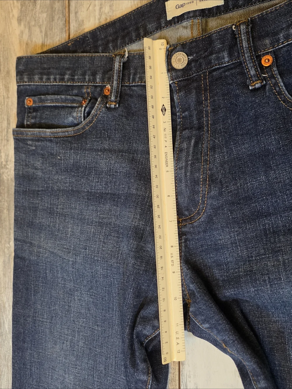 Gap 1969 Men's Skinny Jeans - Dark Indigo Stretch Denim 34x32
